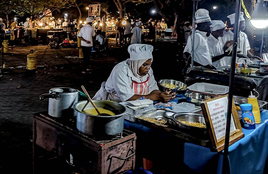 Zanzibar Mix street food booth at the Stone Town night market