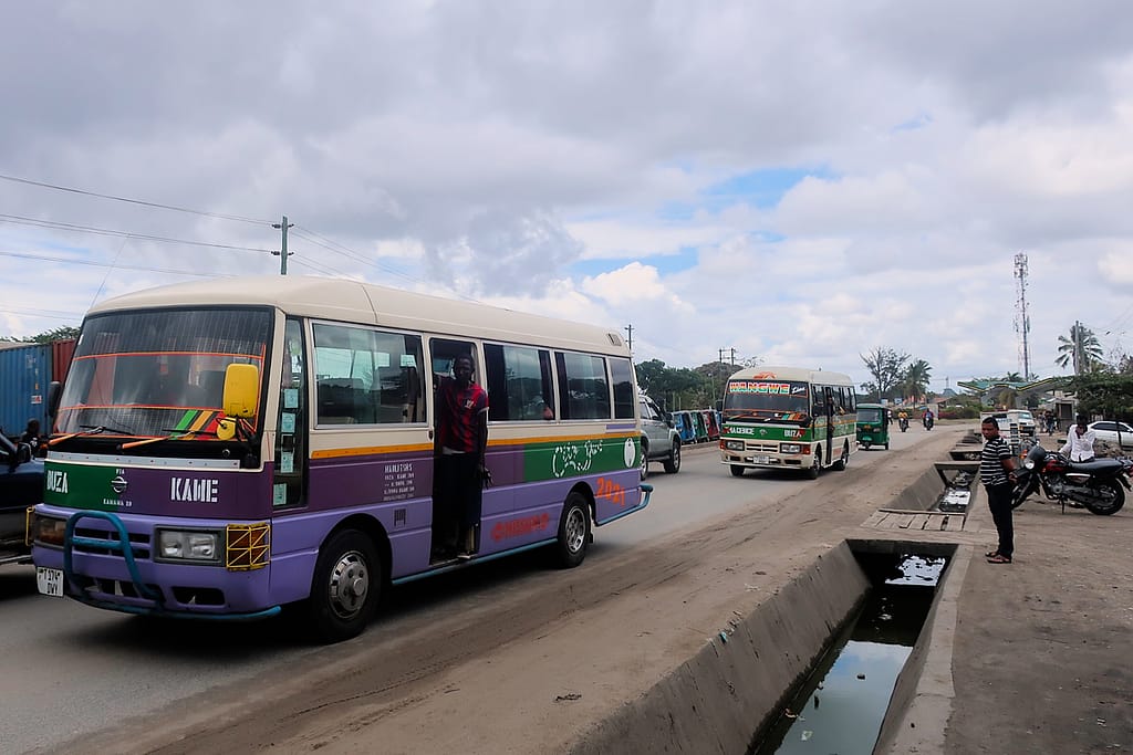 A bus conductor at work