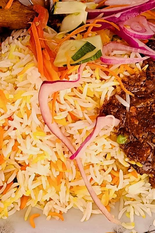 Biriyani dish at a street food corner